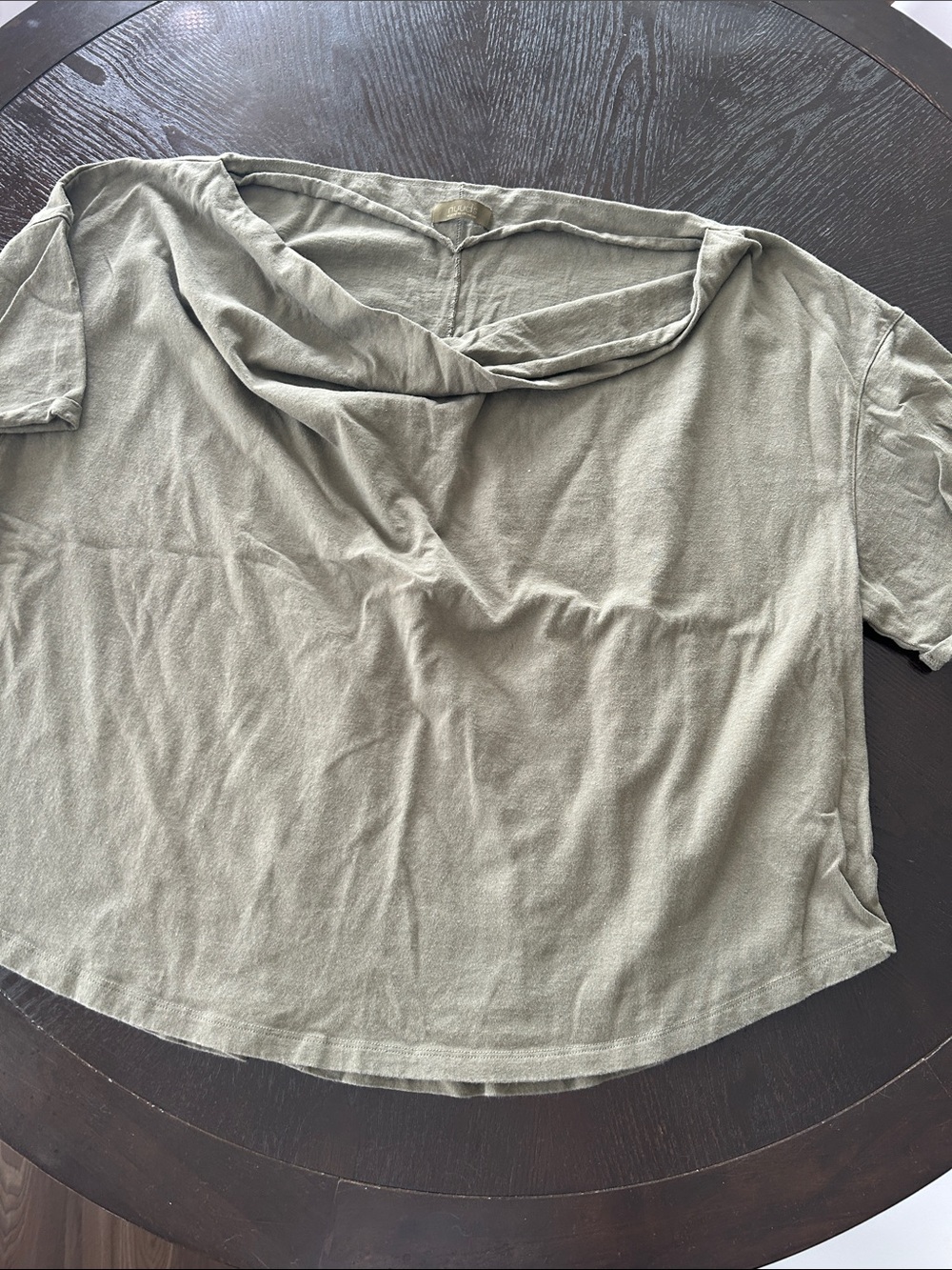 Nuuds Off The Shoulder Tee Olive Green Large